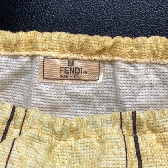 Authentic FENDI Logo Drawstring Dust Bag, Yellow FENDI Shoe good condition - Picture 3 of 7